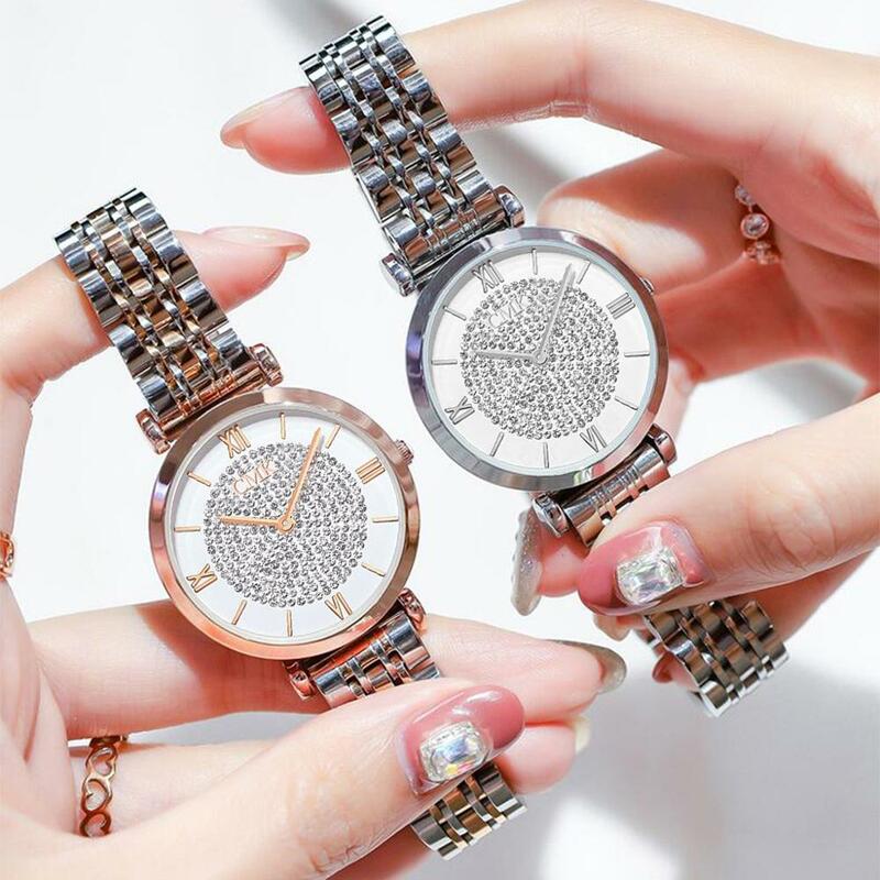 2020แฟชั่นผู้หญิงสบายๆนาฬิกาแบรนด์หรูRose Gold Quartzนาฬิกาข้อมือนาฬิกาสุภาพสตรีนาฬิกาRhinestonesผู้หญิงนาฬิกาข้อมือ