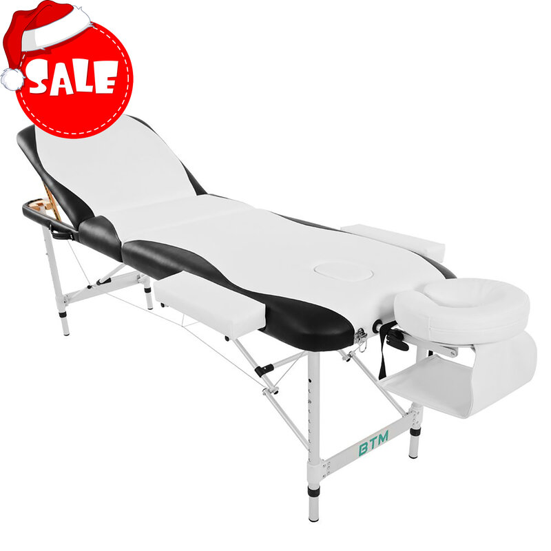 Falten Massage Tisch Leichte Couch Bett Professional Aluminium Schönheit Tattoo Salon Spa Reiki 3 Abschnitt Tragbare PU Leder