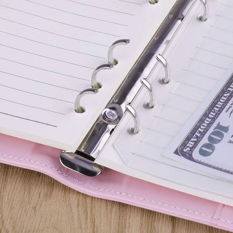 A6 PU Kulit Notebook 6 Ring Binder untuk A6 Filler Paper, Loose Leaf Personal Planner Binder Cover dengan Magnetic Buckle Closure