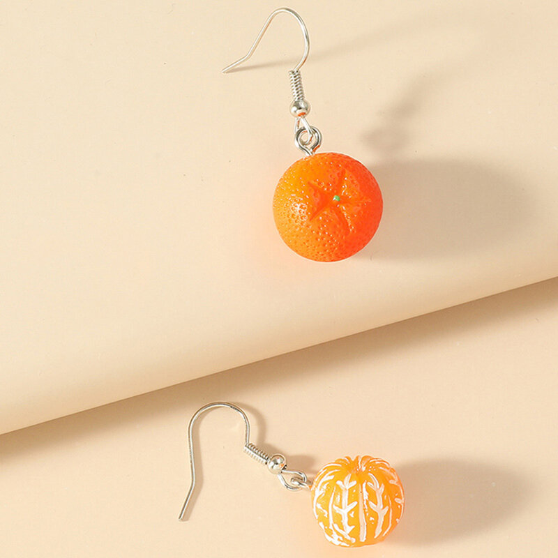 ผิดปกติต่างหูผู้หญิงสีส้มผลไม้ Drop ต่างหูระย้า2023สำหรับวัยรุ่นตลกหญิงแหวนของขวัญเครื่องประดับสแตนเลส