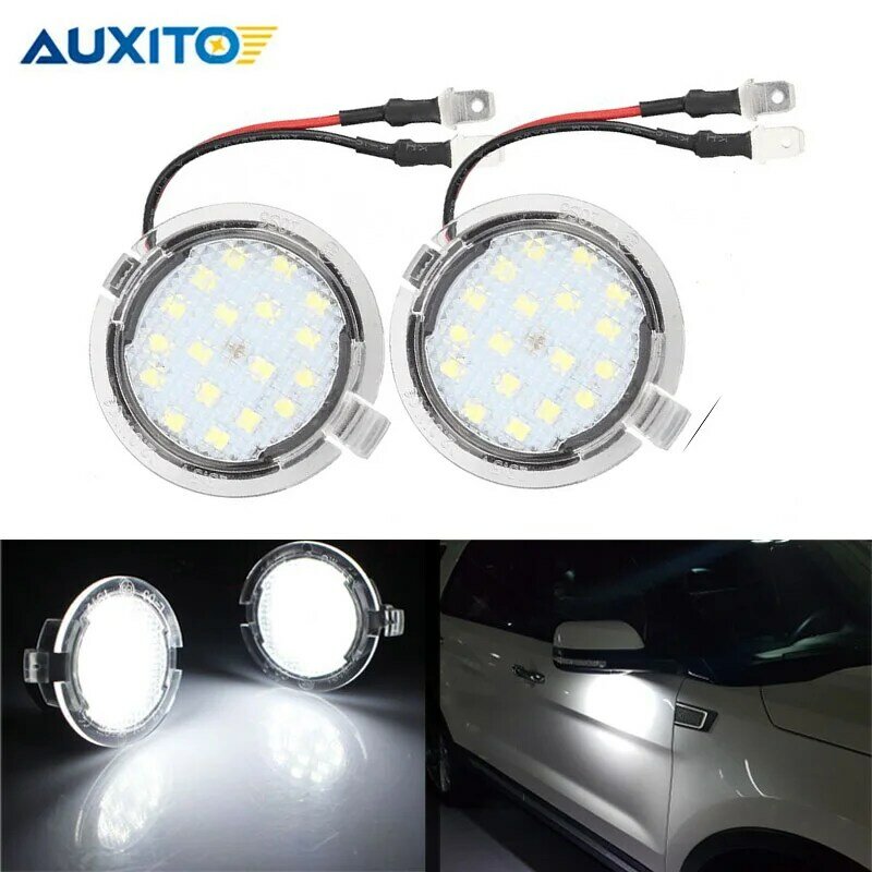 2X LED Pathway Lighting CANBUS Under Side Mirror Puddle Light for Ford Edge Ranger Mondeo Fusion Flex Explorer Taurus Expedition