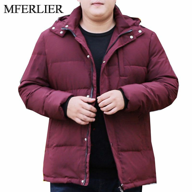 겨울 플러스 사이즈 다운 재킷 5xl 6xl 7xl 8xl 9xl 10xl 바스트 170cm 추운 날씨 착용을위한 따뜻한 다운 코트
