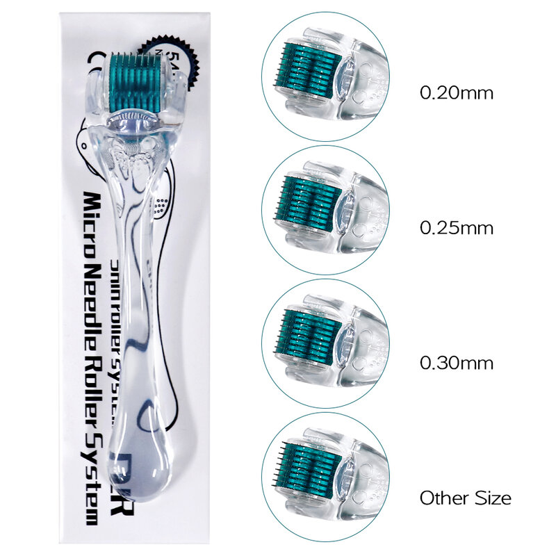Microneedling Titanium Dermoroller para cabelo, Rolo Microneedling, Mesoroller para cabelo, Comprimento das agulhas, 540, 0.2, 0.3mm