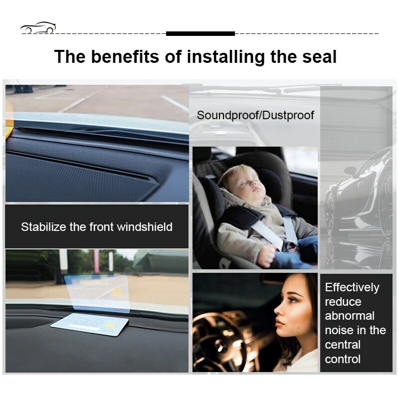 Car Dashboard Sealing Strips Styling Stickers For Peugeot 307 206 308 407 207 3008 406 208 508 301 2008 408 5008