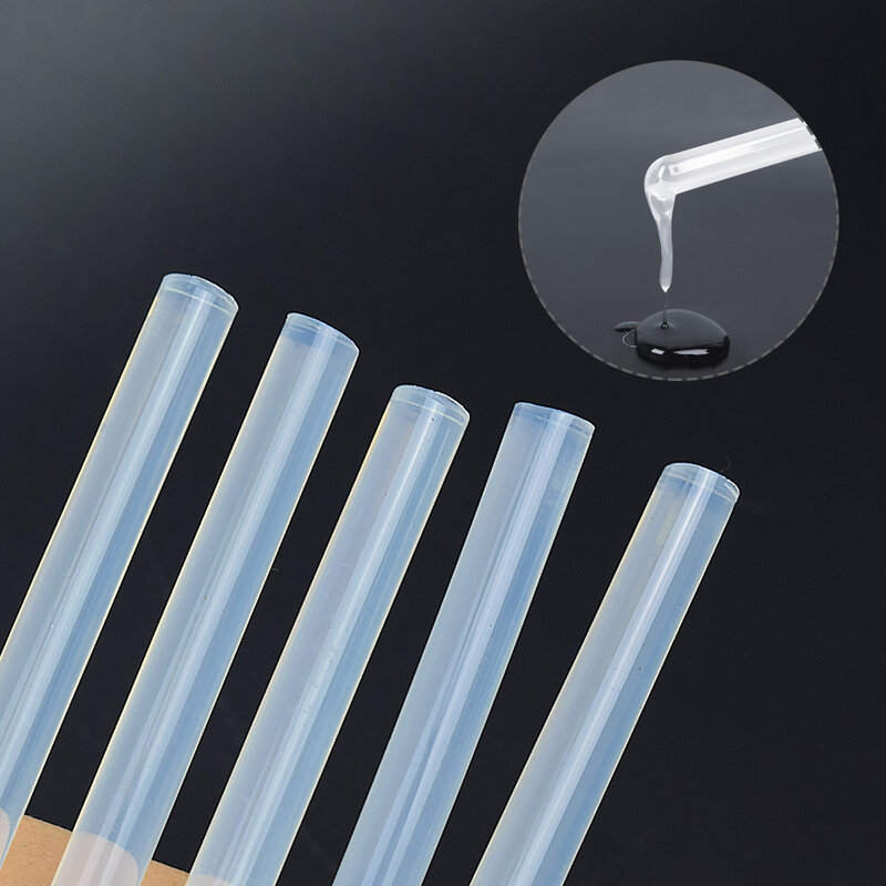 Newacalox 20Pcs 7Mm X 150Mm Wit/Zwart/Geel Hot Melt Lijm Sticks Voor Mini Elektrische warmte Pistool Lijmpistool Craft Diy Reparatie Tool