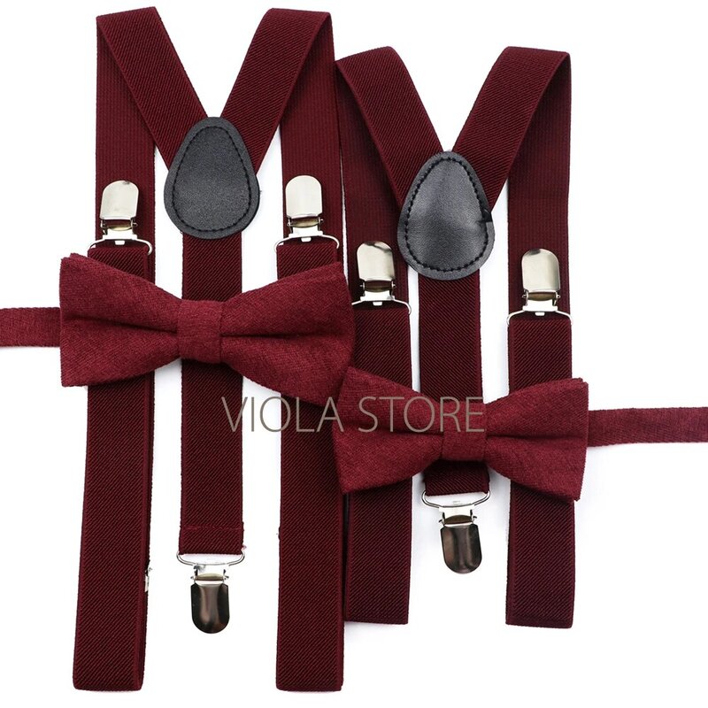 Sage Maple Solid 2.5cm bretelle elastiche morbido cotone velluto a coste papillon Set uomo bambini Brace regolabile accessorio per feste di matrimonio regalo