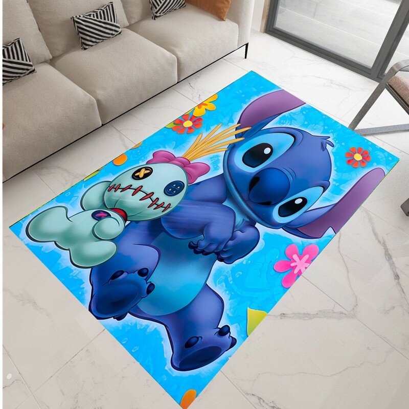 100x160cm Cartoon Lilo &Stitch  Kids Playmat Washable Carpet Rug for Living Room Floor Rug Carpet Cute Floor Mat Girl Rug