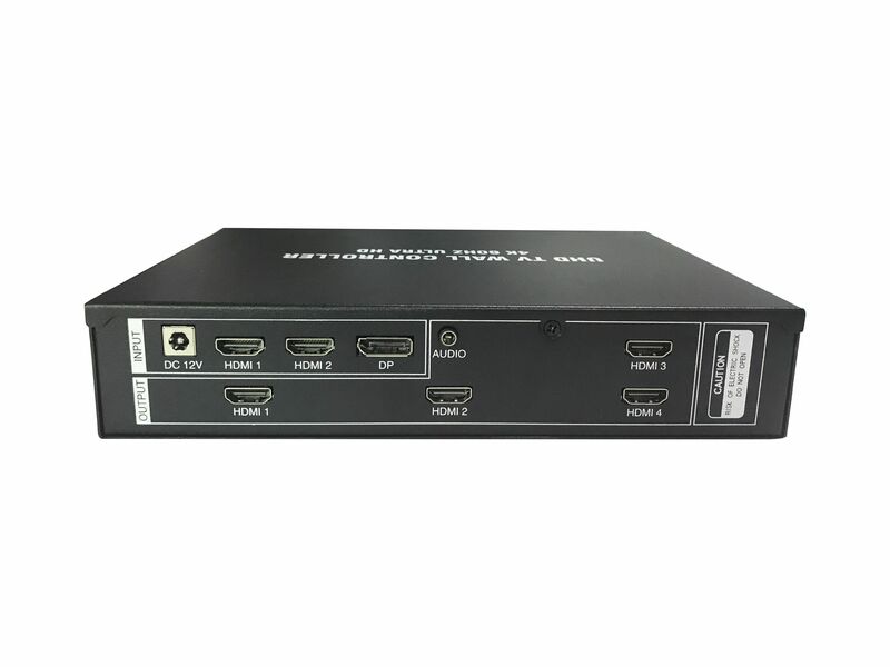 4K Video Wall Controller Hdmi Dp Ingang Hdmi Uitgang Afstandsbediening Knop Controle 2X2 Video Wall Controller