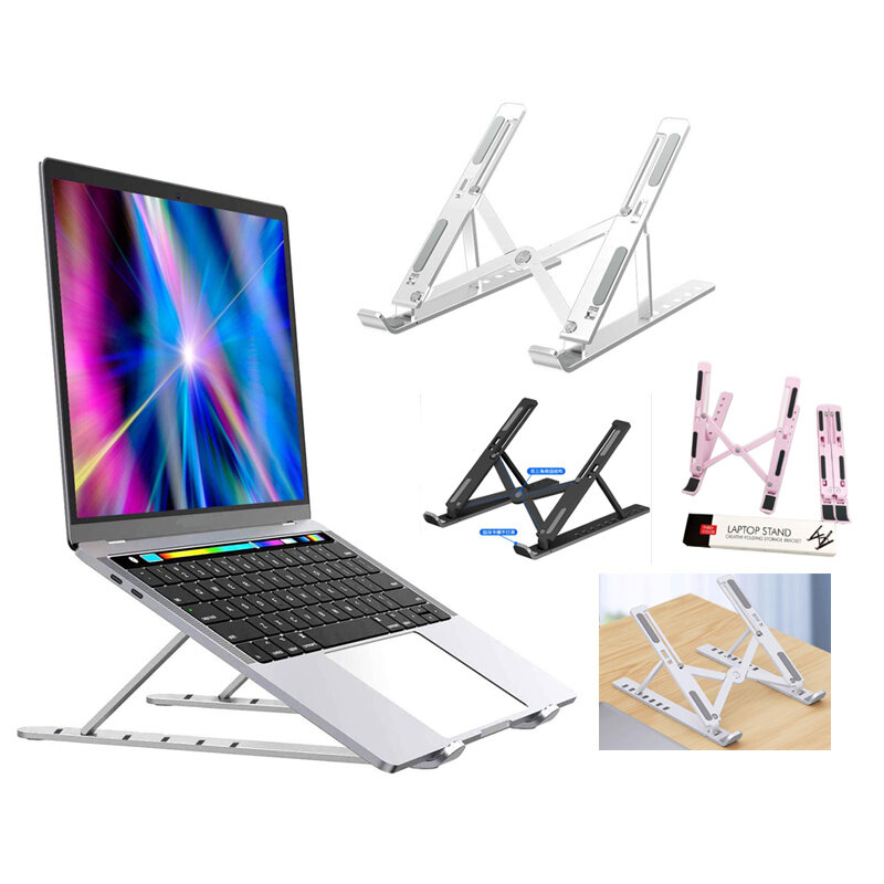 N3-Portable Plástico ou alumínio dobrável Laptop Stand, suporte compatível ajustável, acessórios de computador, 10 a 15,6 polegadas