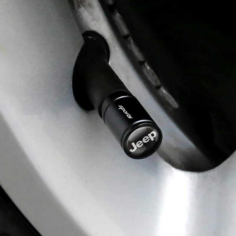 4pcs Car Styling Sport Rotella della gomma della Valvola Aria Tappi Per Jeep Renegade Wrangler JK JL Grand Cherokee Compass Accessori
