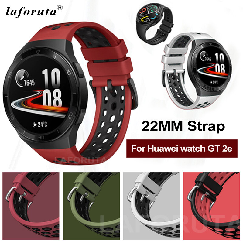 سوار سيليكون لساعة Huawei Watch GT2 ، حزام بديل 22 مللي متر للساعة الذكية ، Honor GT2e ، Magic Correa