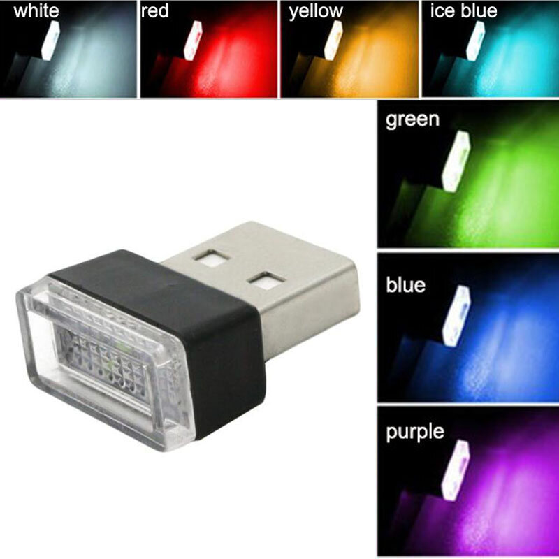 7 kolorów Mini lampka nocna USB LED modelowanie lampka nocna na oświetlenie ambientowe samochodu Neon wewnętrzna lampka samochodów biżuteria Stage party C1
