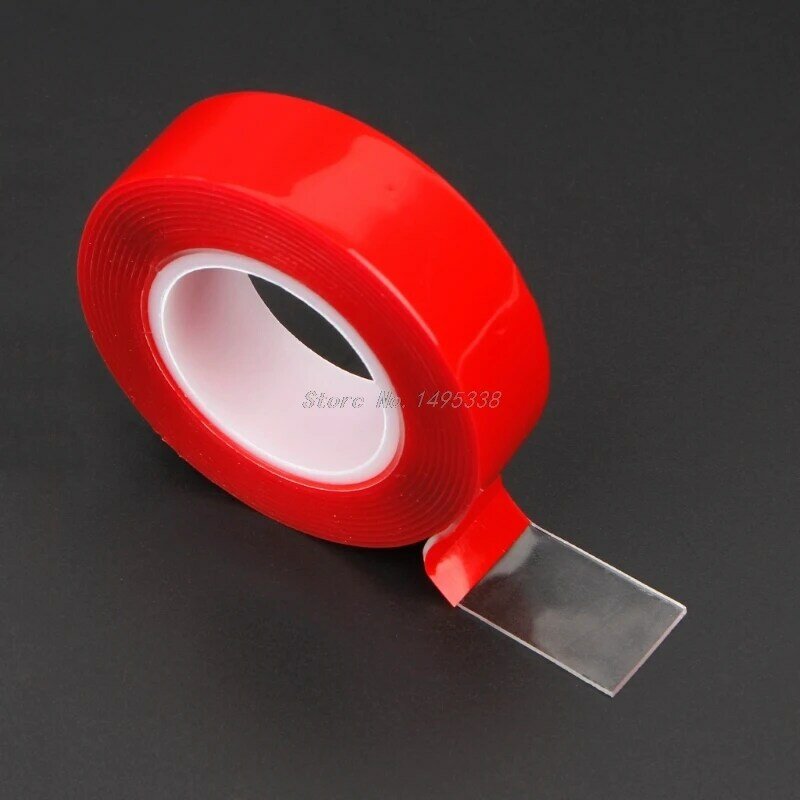 Red Double Sided Autoadesivo Adesivo del Nastro di Montaggio Ad Alta Resistenza Ultra Trasparente Senza Tracce di Sticker per Auto Interni Auto Fisso