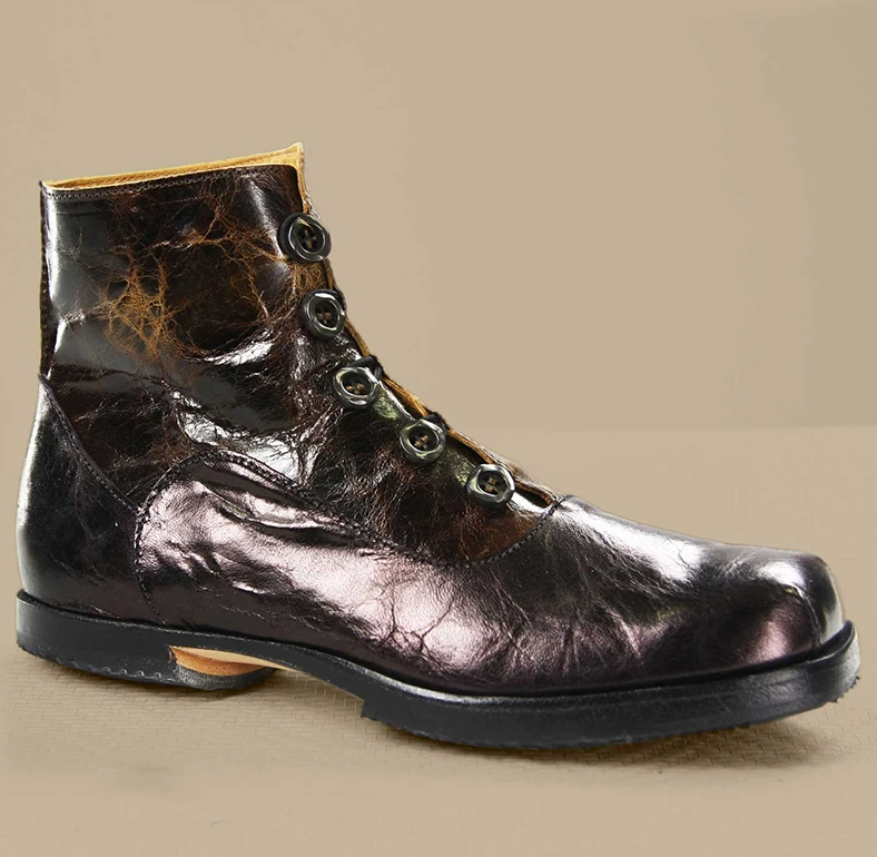 Moda de los hombres de los botones de empalme botines Brogue zapatos botines de primavera Vintage clásico masculino Casual F229