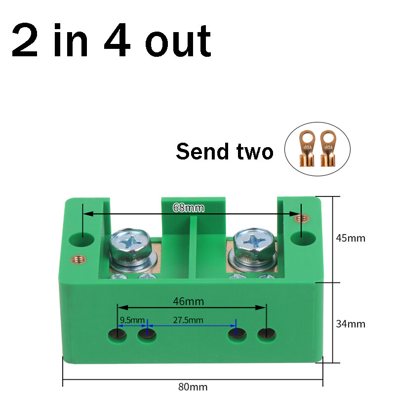 Single phase 2-in 4 / 6 / 8 / 12 outgoing terminal box household distribution box junction box terminal block 220 V