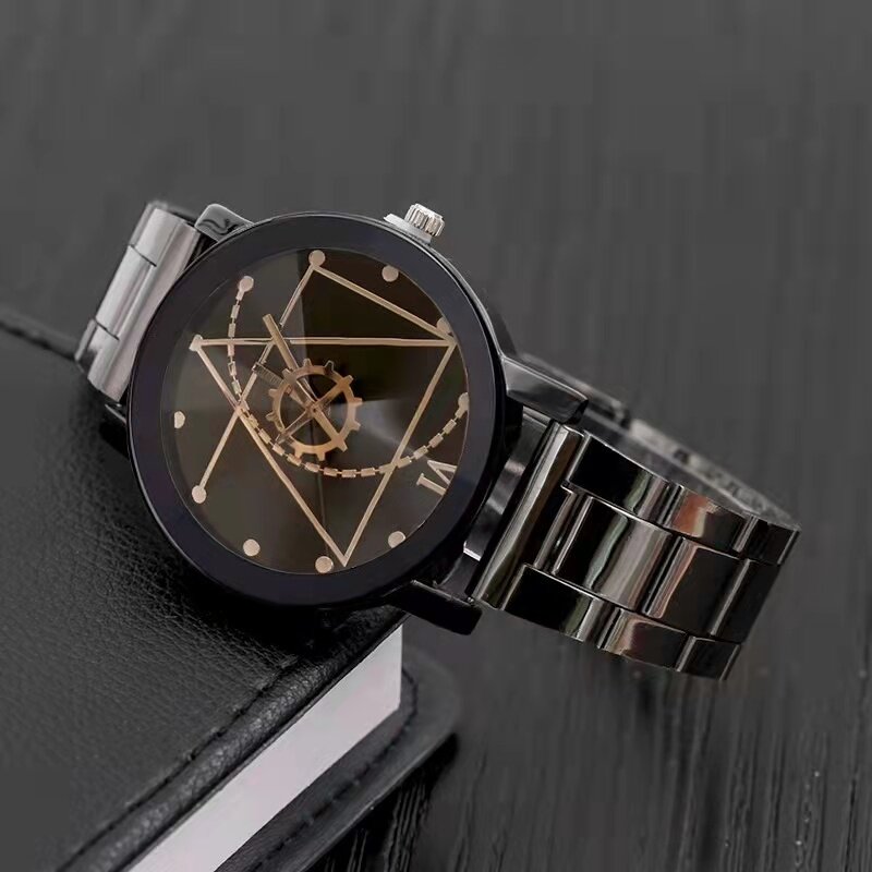Reloj de pareja personalizado de acero de tungsteno para hombres y mujeres, relojes retro de moda deportiva de negocios, banda de acero, casual, elegante