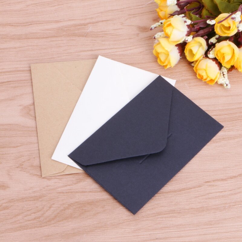 Envelope de papel kraft vermelho 50 cores, preto, branco, vintage, estilo europeu, para convite de cartão de visita