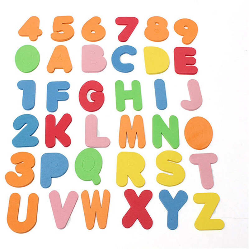 Quebra-cabeças alfanumérico para banheira de bebês, brinquedos de eva macio, para crianças e bebês, brinquedo educacional de sucção precoce de até 36