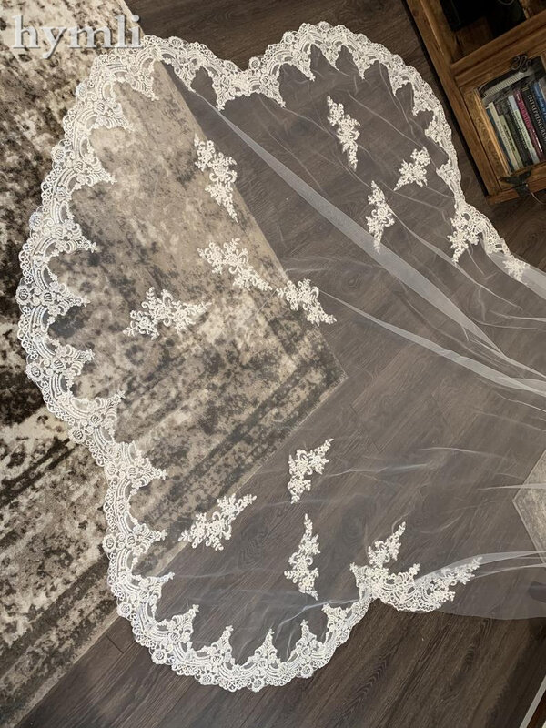 One Layer Wedding Veil 3 Meters Scalloped Edge Cathedral Veil Bridal Veil