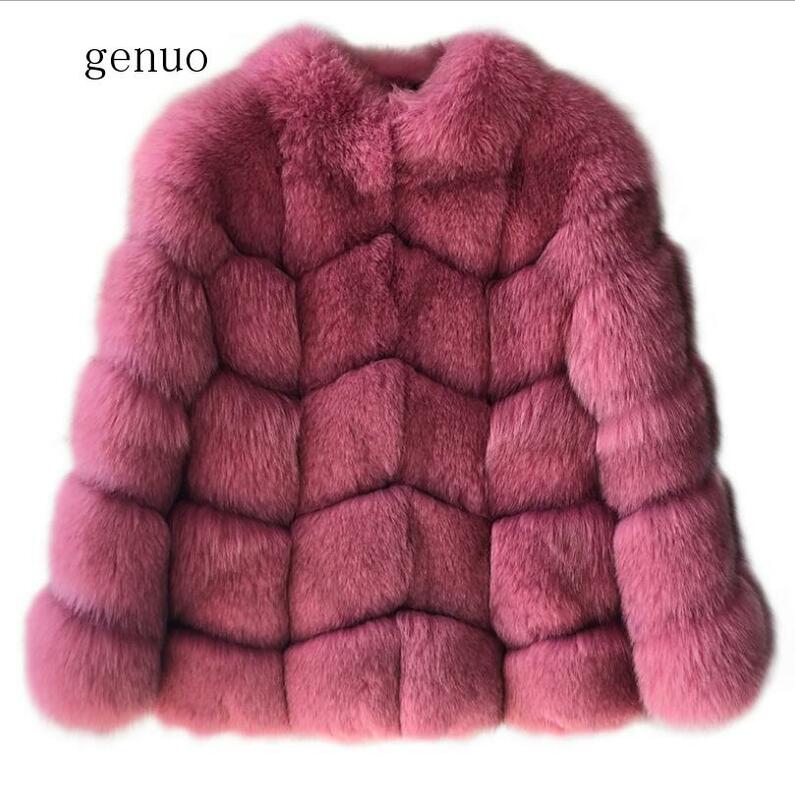 2020 nowa zima importowane futro z lisa kobiece Temperament ciepłe damskie mody płaszcz ze sztucznego futra dziewięć kwartał płaszcz z rękawami