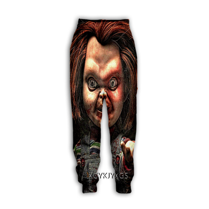 Xinchenyuan novo criativo horror chucky impressão 3d calças casuais sweatpants calças retas calças de jogging calças k02