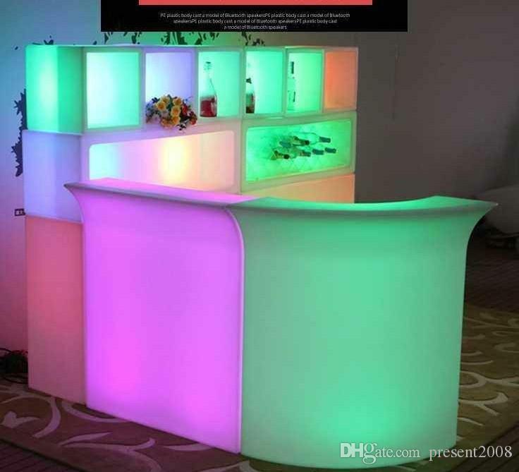 Luminous LEDบาร์เคาน์เตอร์กันน้ำชาร์จRundbar LED Bartresenเฟอร์นิเจอร์สีเปลี่ยนClub Waiterบาร์ดิสโก้ปาร์ตี้