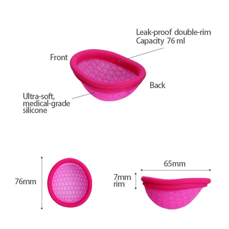 Disco Menstrual reutilizable de 3 piezas, diseño de Ajuste Plano, copa Menstrual, extrafina, esterilizante, silicona, tampón/almohadilla alternativa