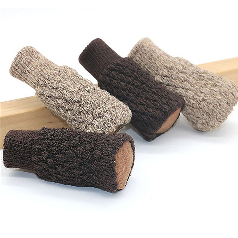 Protections de sol tricotées pour pieds de chaise, chaussettes pour pieds de Table, couvre-pieds de Protection pour la circonférence 10-25cm, 4 pièces