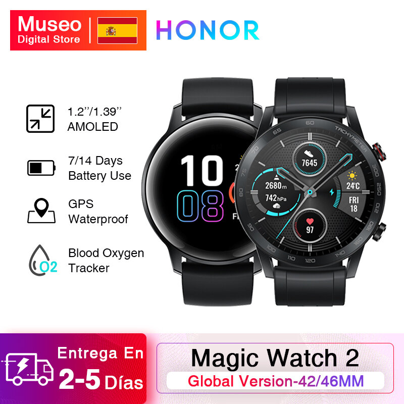 Globale Versione Honor Magia Orologio 2 Astuto Della Vigilanza di Bluetooth 5.1 di Ossigeno Nel Sangue di Chiamata di Telefono Smartwatch Up to14 Giorni 50m impermeabile