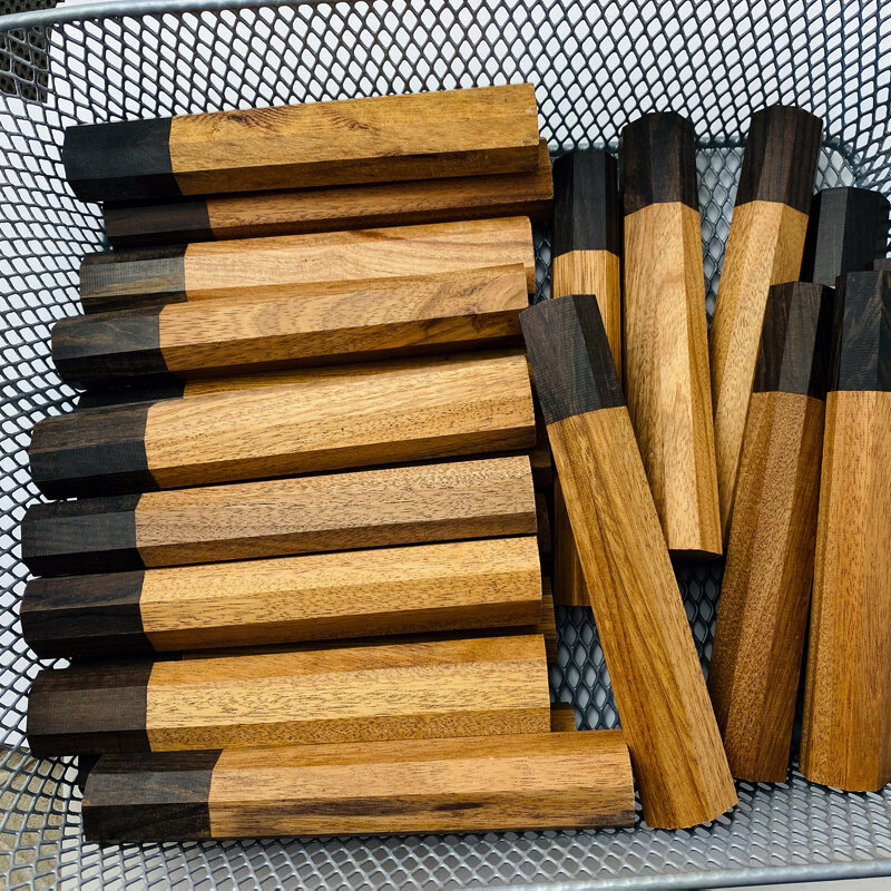 Manche octogonal en bois d'onyx pour excavatrice, artisanat manuel, bricolage, couteau damas semi-fini, cuisine