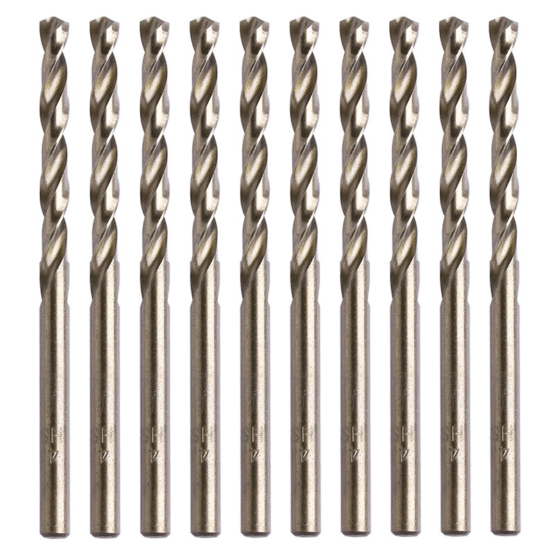 10Pcs 1/1.5/2/2.5/3/3.2/3.5/4/4.5/5mm M35 Round Shank HSS-Co Cobalt Twist Drill Spiral Drill Bit