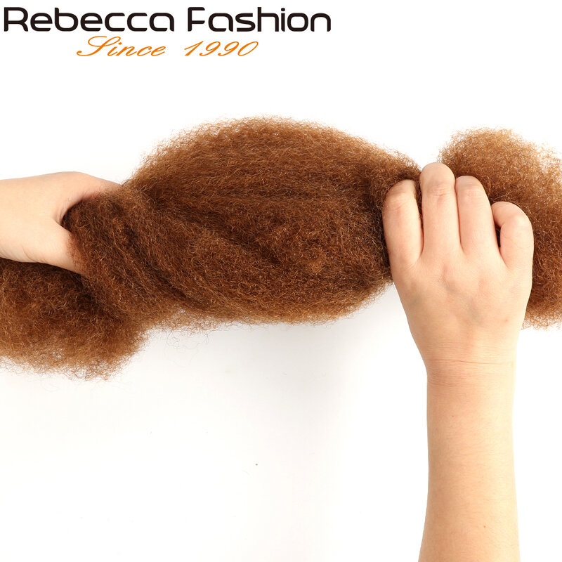 Модные монгольские волосы Реми Rebecca, афро кудрявые объемные человеческие волосы для плетения, 1 комплект 50 дюймов, натуральные волосы для плетения без Уточки
