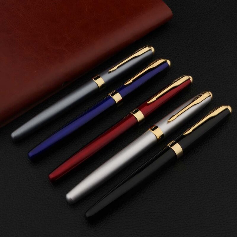 Ручка перьевая металлическая, черная/Золотая, 388
