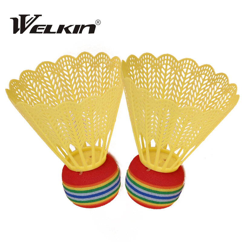Bolas de badminton em eva, bolas de nylon transparentes e super fortes para crianças, 10 peças em pacote com cabeça de badminton, bola de arco-íris, uso interno e externo