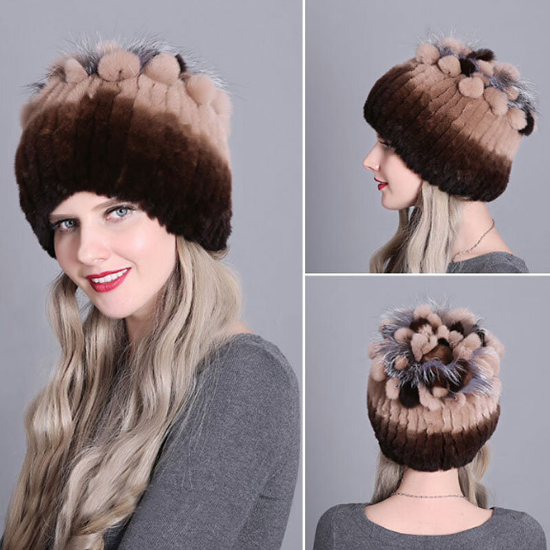 Women Hot Headband Headband Skullies Thicken Polyester Hat Solid Fashion Adult