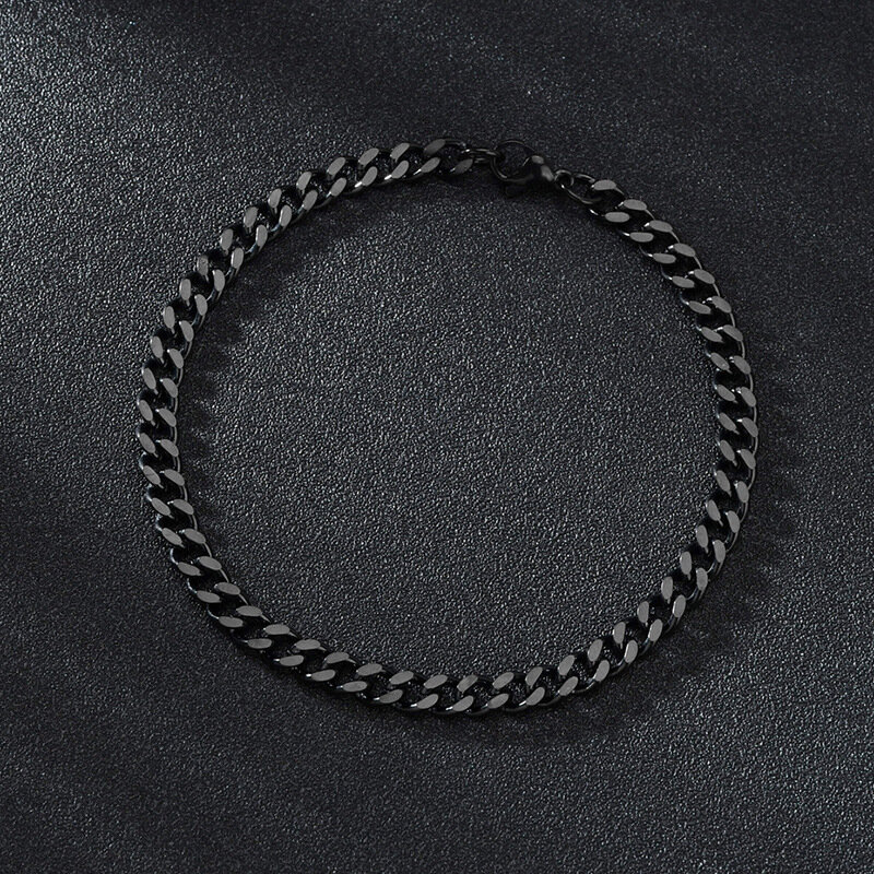 SHOUMAN Shinny kubański ze stali nierdzewnej bransoletki i łańcuszki na rękę mężczyźni klasyczne 3/5/7mm szerokość dla mężczyzn dla kobiet Unisex na rękę biżuteria prezent