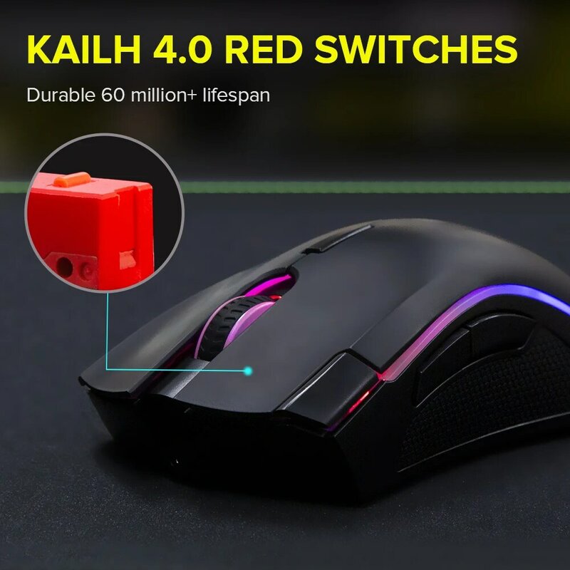 To M625PLUS Wireless Ergonomic Gaming Mouse Dual Mode PMW3335 16000DPI RGB Mice 7 Progammable Buttons For Computer Gamer