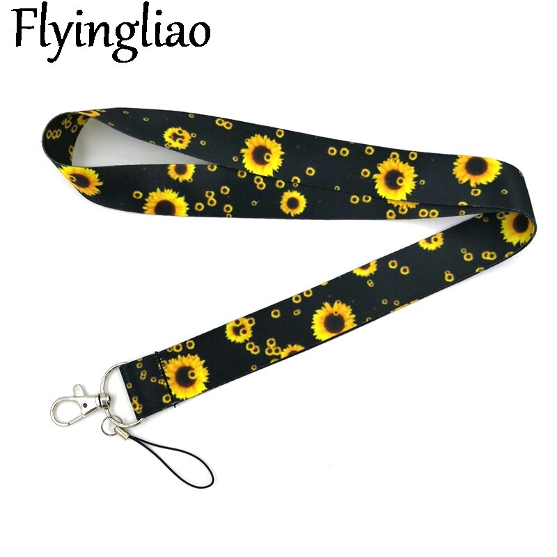 Flowers Sunflowers Card Holder Women Men Business Lanyard Badge Card Case Women Card Cover Student Lanyard ID Name Card Bags