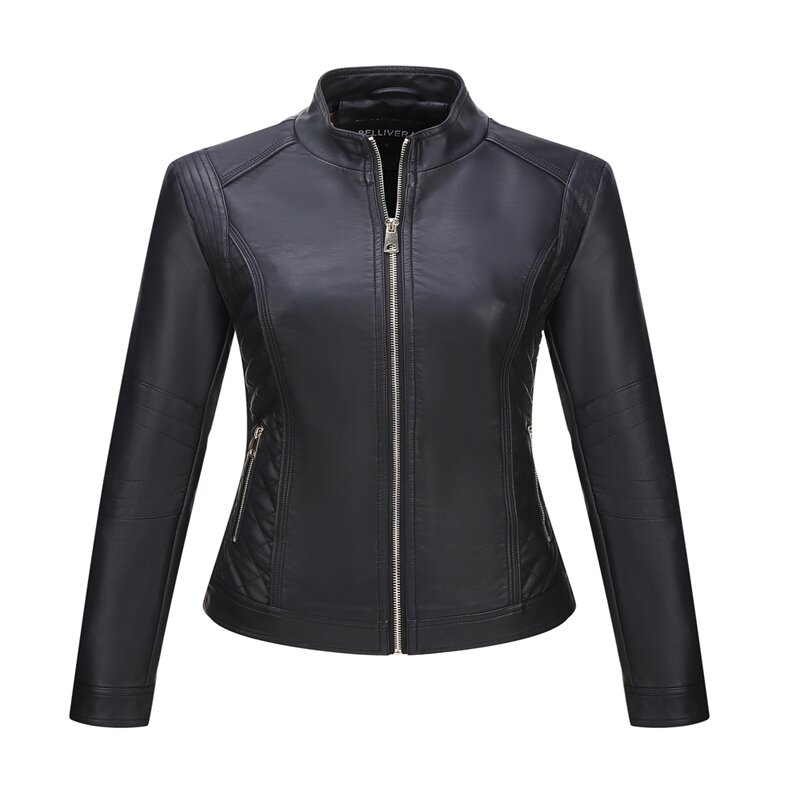 Giacca Casual in ecopelle di lusso Giolshon per donna primavera autunno e inverno Moto Biker Streetwear Coat Women PU Jacket