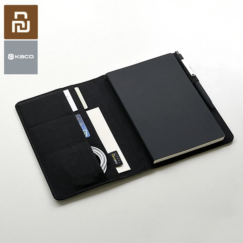 Youpin Kaco A5 NoteBook Smart Home Edle Papier PU Karte Slot Brieftasche Buch für Büro Reise mit einem Geschenk