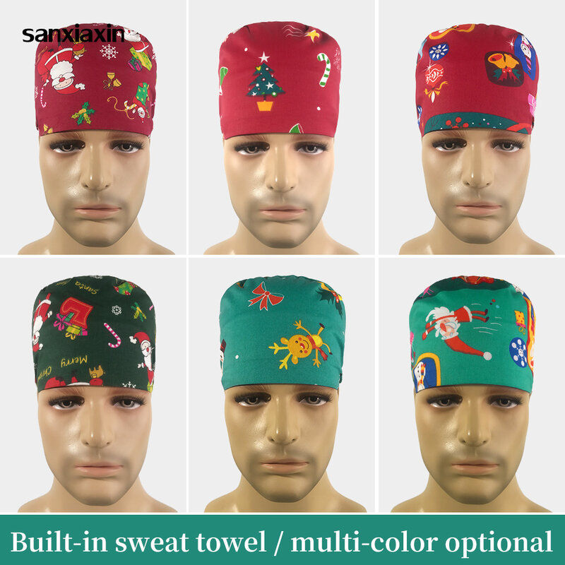 Wysokiej jakości peeling czapki regulowane kapelusze pielęgnacja zwierząt domowych czapki robocze bawełna lato salon kosmetyczny czapki robocze nadruk świąteczny czapki nowość