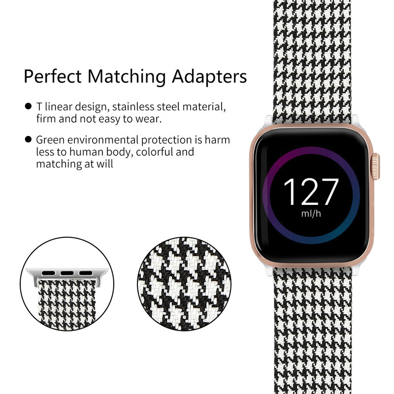 Pulseiras para apple watch, pulseiras para substituição das séries 5/4/3/2/1 84001 em tecido respirável