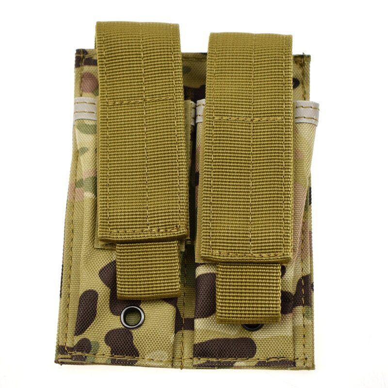 Tactical MOLLE 9mm Mag etui pistolet stojak na czasopisma dla płyta przewoźnik kamizelka podwójna ładowarka etui polowanie i sprzęt akcesoria