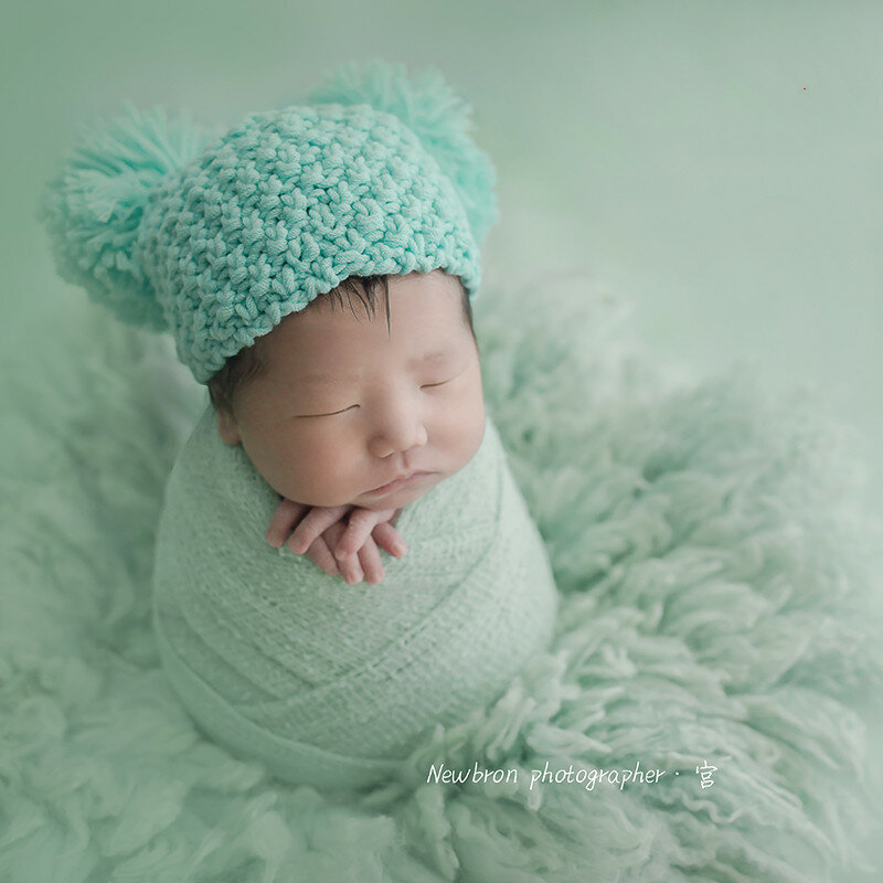Tapis FlokSaups en laine pour nouveau-né, couverture de photographie pour bébé, fond rond, accessoires de séance photo, 100% laine
