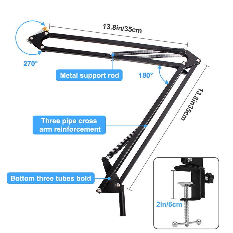 Microphone Scissor Arm Stand Bm800 Holder Tripod Microphone Stand F2 With A Spider Cantilever Bracket Universal Shock Mount