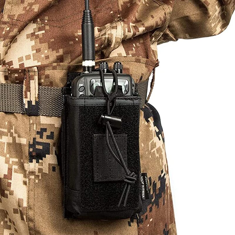 Tactical Radio Holder Molle Bolsa para duas maneiras Walkie Talkies, equipamentos de caça Baofeng, Heavy Duty Rádios Coldre Bag