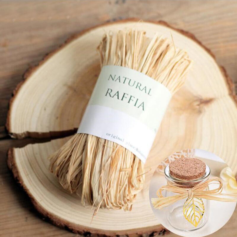 Natural Raffia Straw Rope para Artesanato DIY, Convites De Casamento, Presente Flower Baking Embrulho, Decoração Do Partido Suprimentos