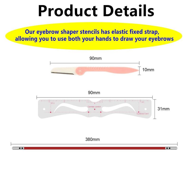 แฟชั่น Reusable เครื่องสำอาง DIY Grooming Easy To Draw Eyebrow แม่พิมพ์ลายฉลุคิ้ว Shaper ชุดคิ้วมีดโกน