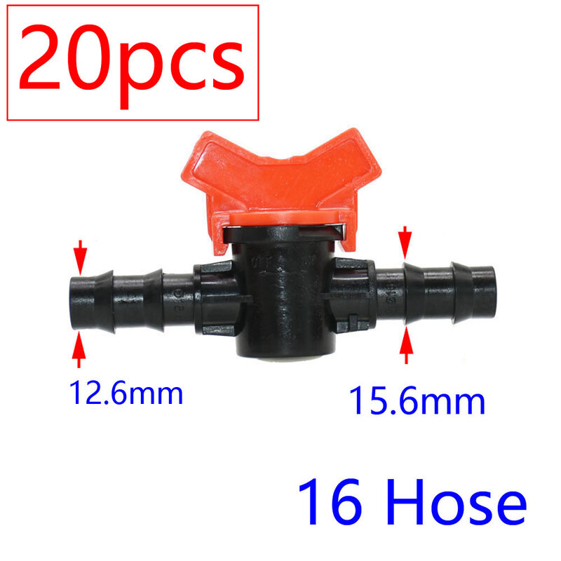 20pcs Mini valvola per irrigazione a goccia 4/7 3/8/10/12/16/20 /25mm rubinetto da giardino per tubo 1/2 "3/4" connettore maschio per tubo flessibile dell'acqua