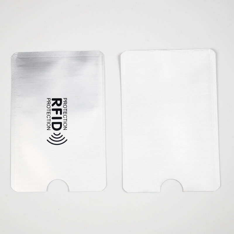 1 pz/lotto Anti Scan RFID NFC Sleeves portafoglio Blocking Lock Protection metallo alluminio 6.3*9.1cm custodia porta carte di credito bancaria